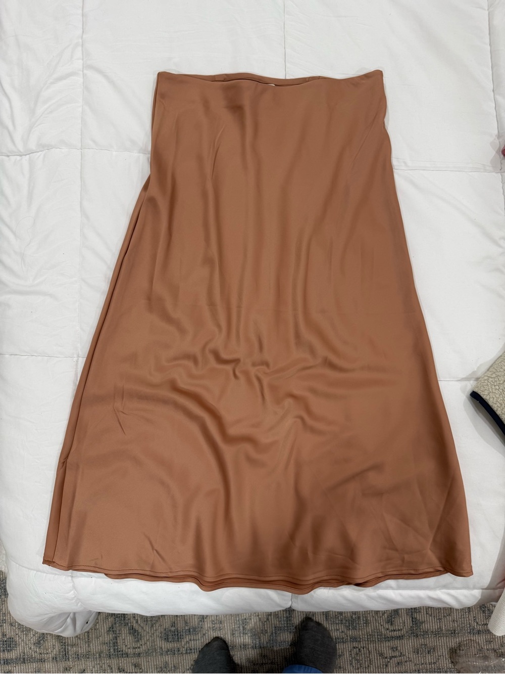 Rachel Zoe Copper-Brown Satin Midi Skirt